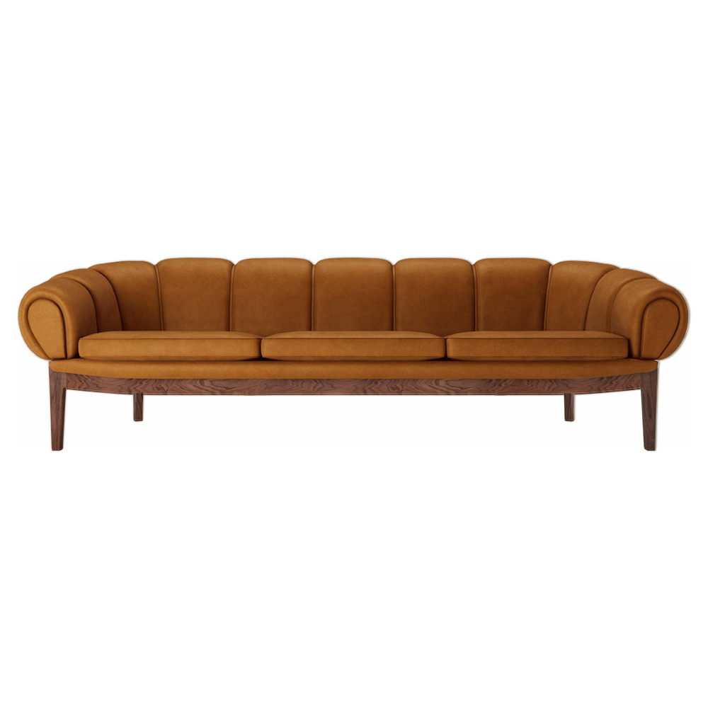 Croissant 3 Seater Sofa Chamois Walnut Legs 2 1 1 | Rouse Home