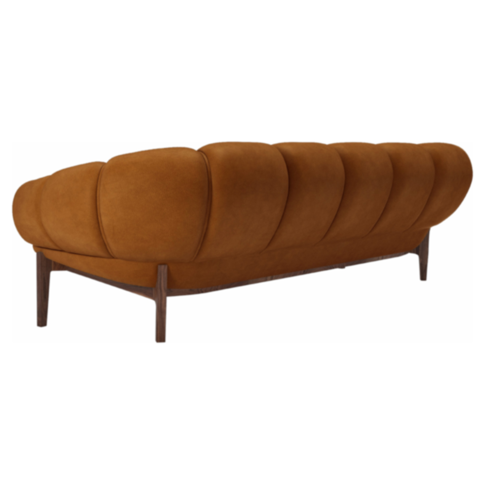 Croissant 3 Seater Sofa - Chamois, Walnut Legs | Rouse Home