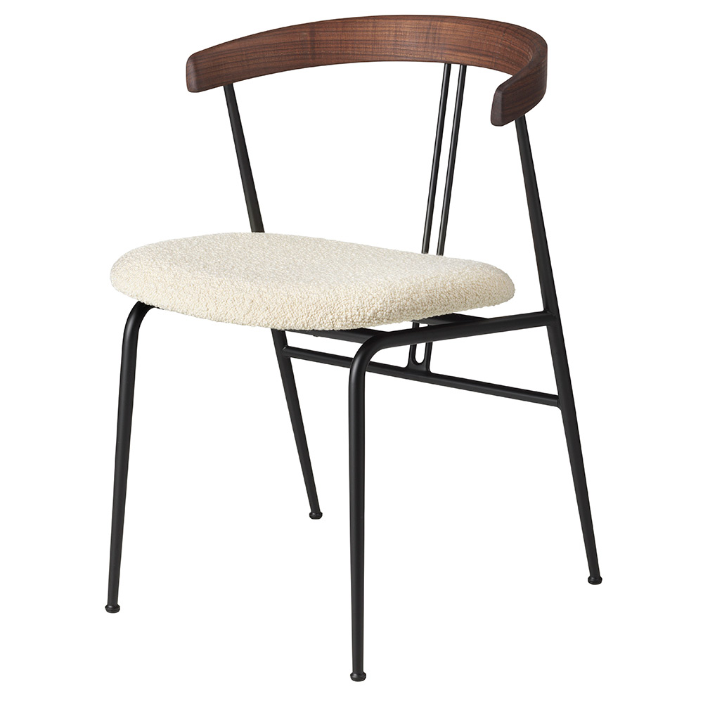 Violin Seat Upholstered Dining Chair - Walnut, Karakorum