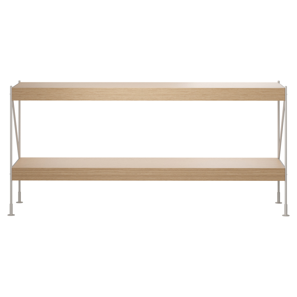 Zet Storage System 27.6''H - Ivory Steel, Natural Oak