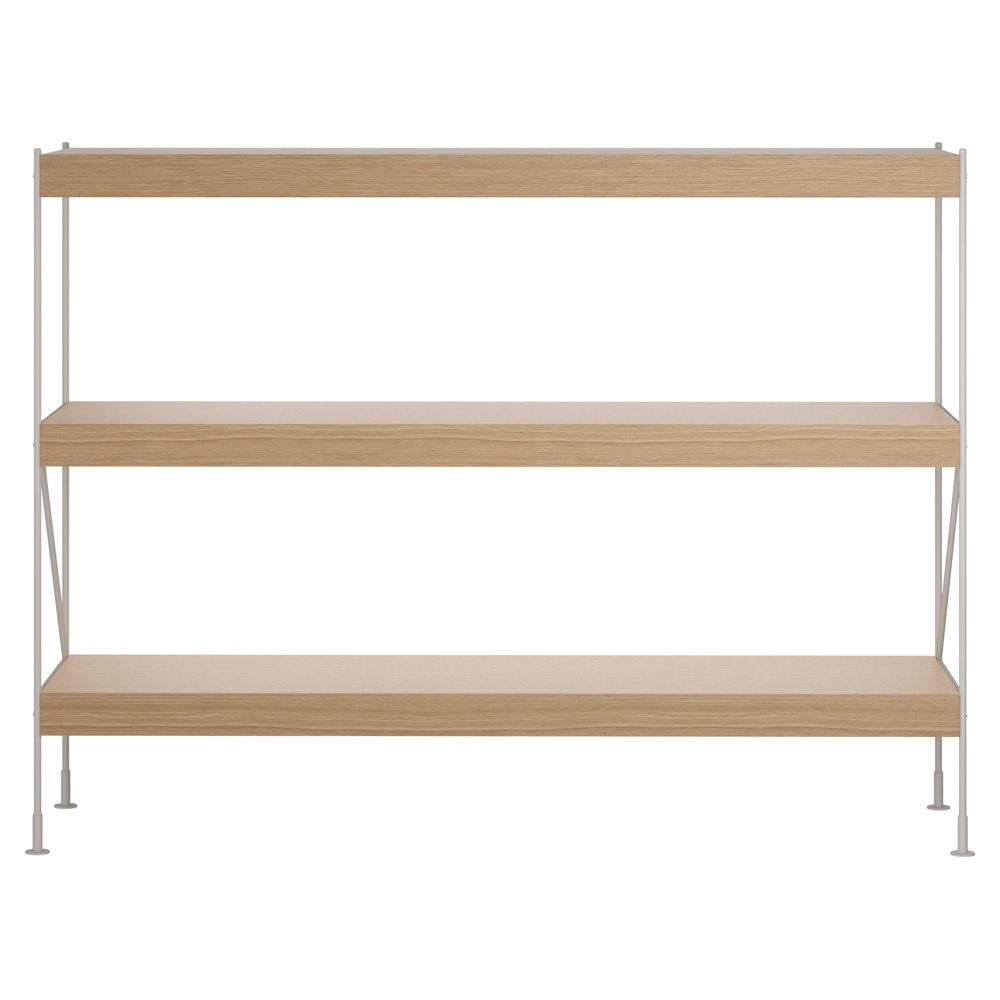 Zet Storage System 44.9''H - Ivory Steel, Natural Oak