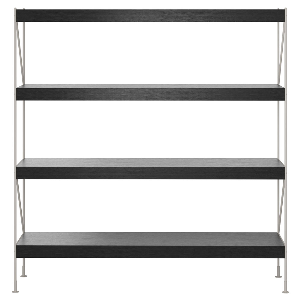 Zet Storage System 62.2''H - Ivory Steel, Black Oak