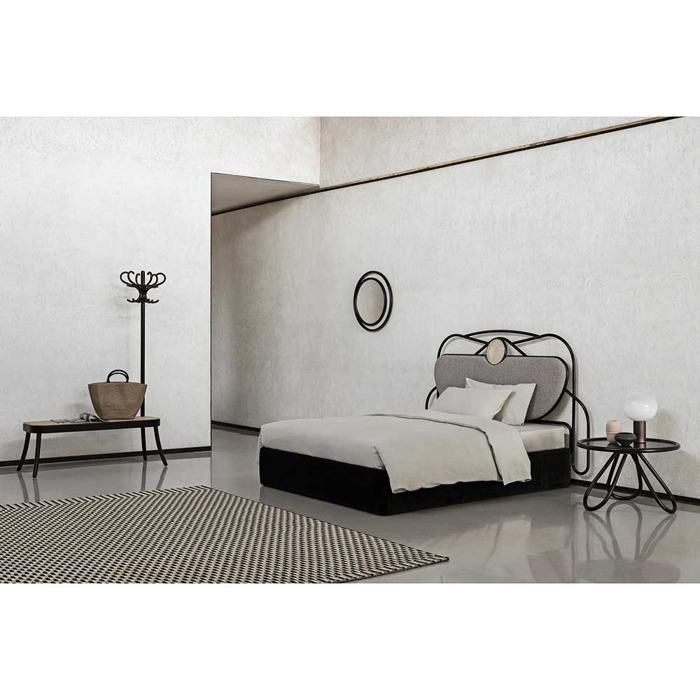 Coat Rack Bench - Cane, Black