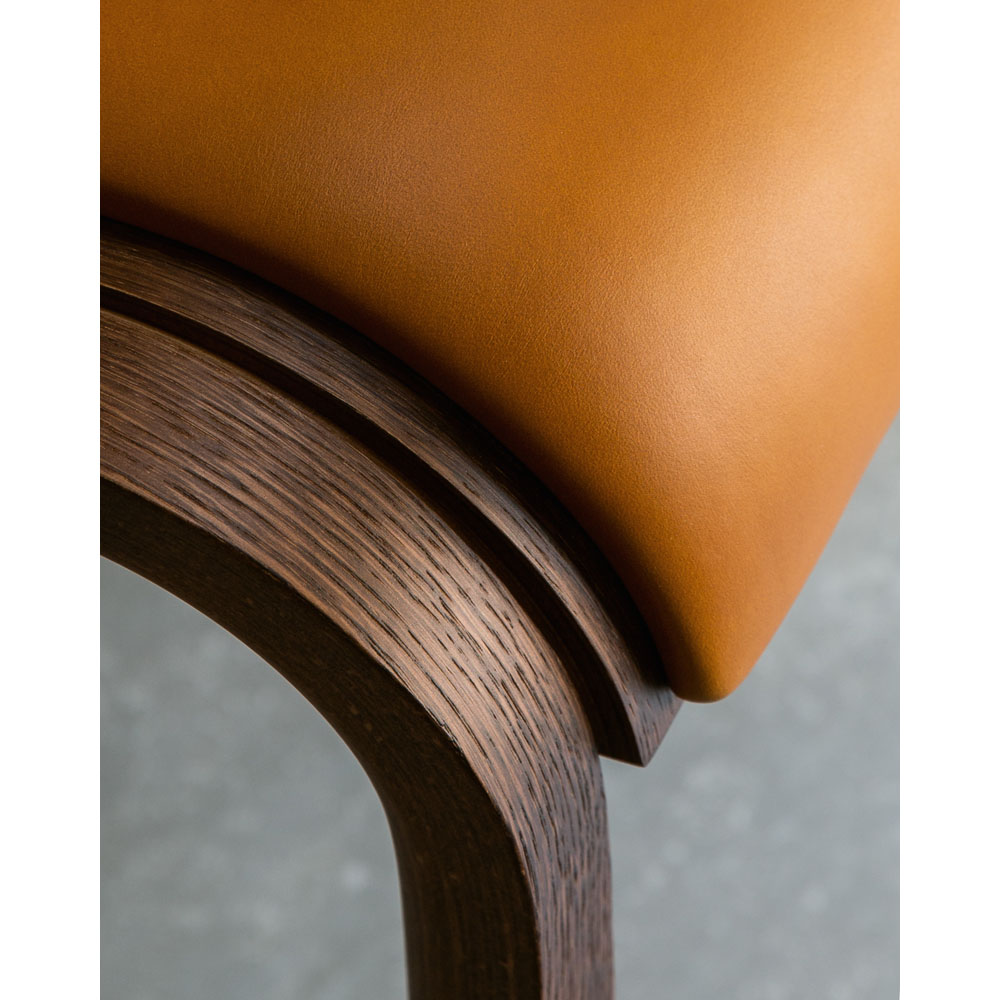 Ready Front Upholstered Dining Chair - Red Stained Oak