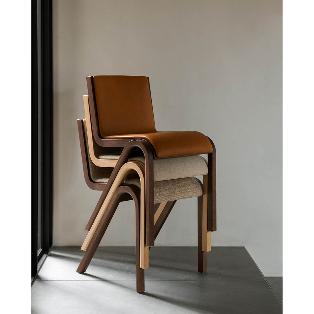 Ready Front Upholstered Dining Chair - Red Stained Oak