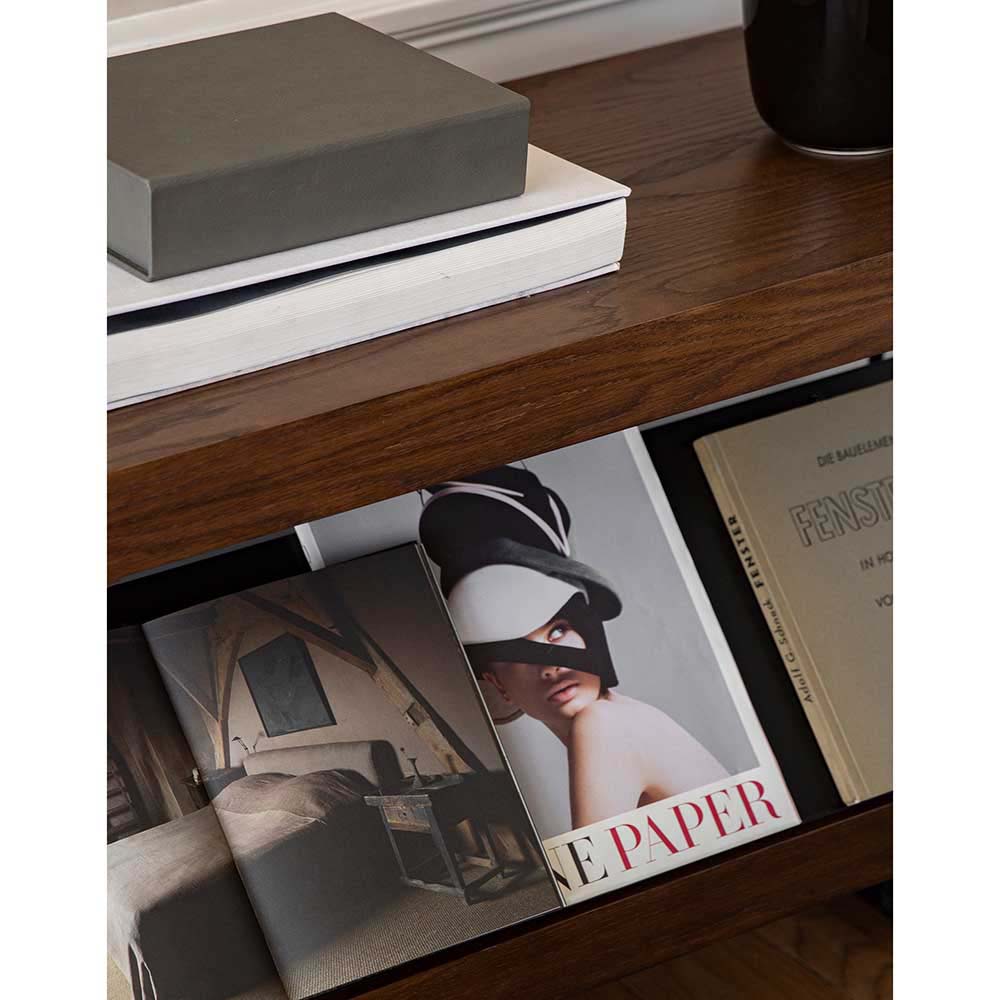 Zet Storage System 62.2''H - Ivory Steel, Black Oak