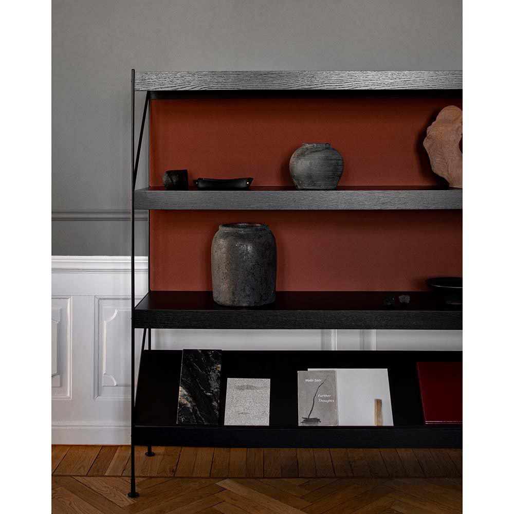 Zet Storage System 62.2''H - Ivory Steel, Black Oak