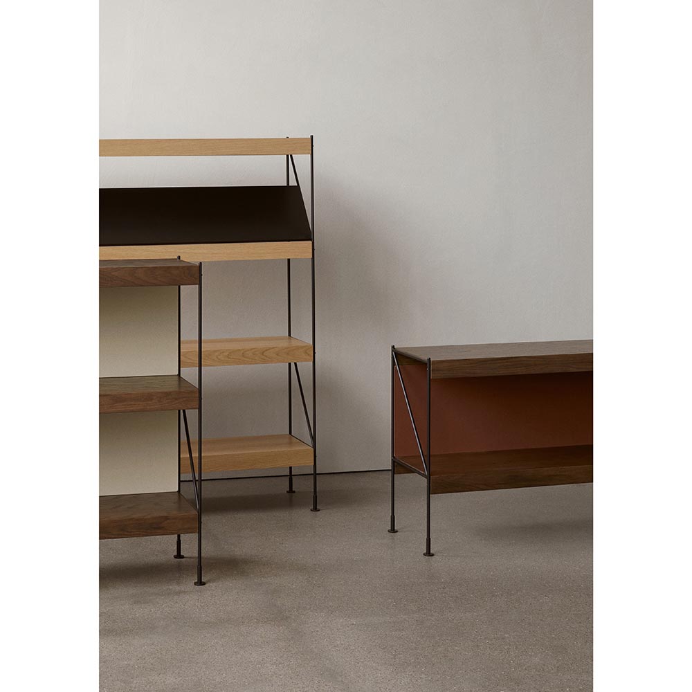 Zet Storage System 62.2''H - Ivory Steel, Black Oak