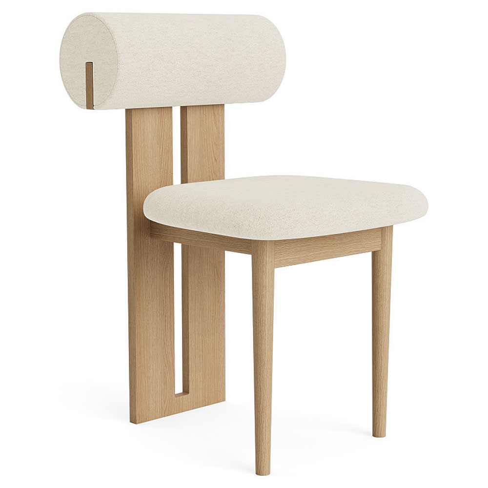 Hippo Dining Chair Natural Oak Barnum Boucle 24 2 | Rouse Home