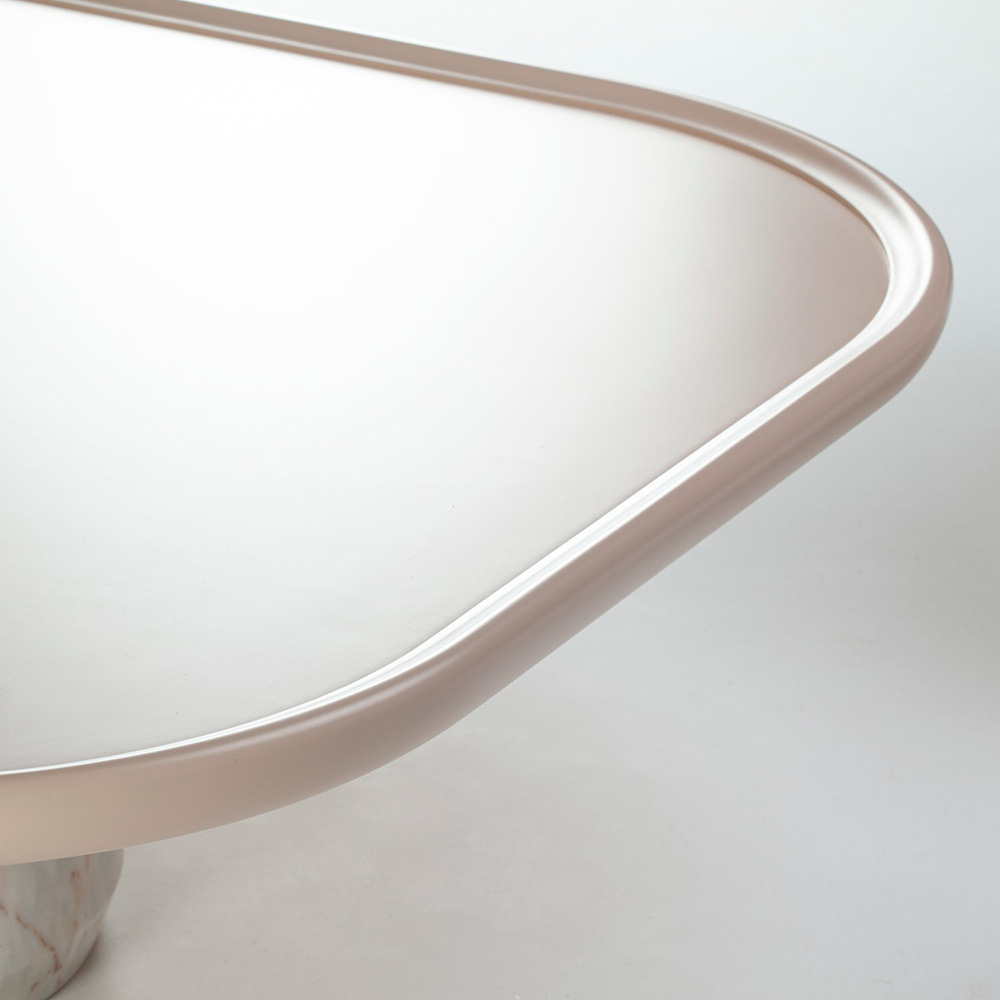 Poppy Square Dining Table - Wood Top, Marble Base