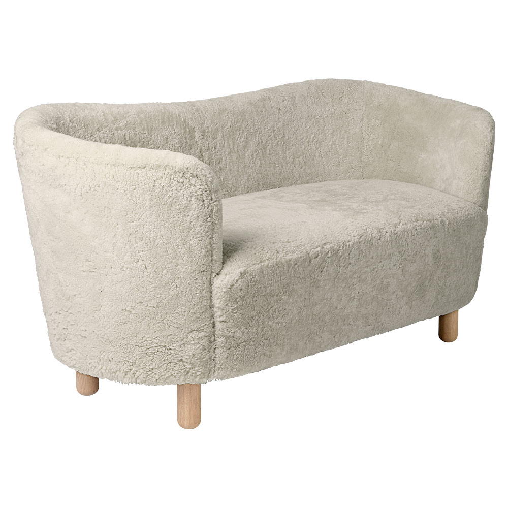 Mingle Sofa - Green Tea Sheepskin, Natural Oak