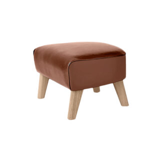 My Own Footstool - 2488 Cognac Nevada Leather, Natural Oak