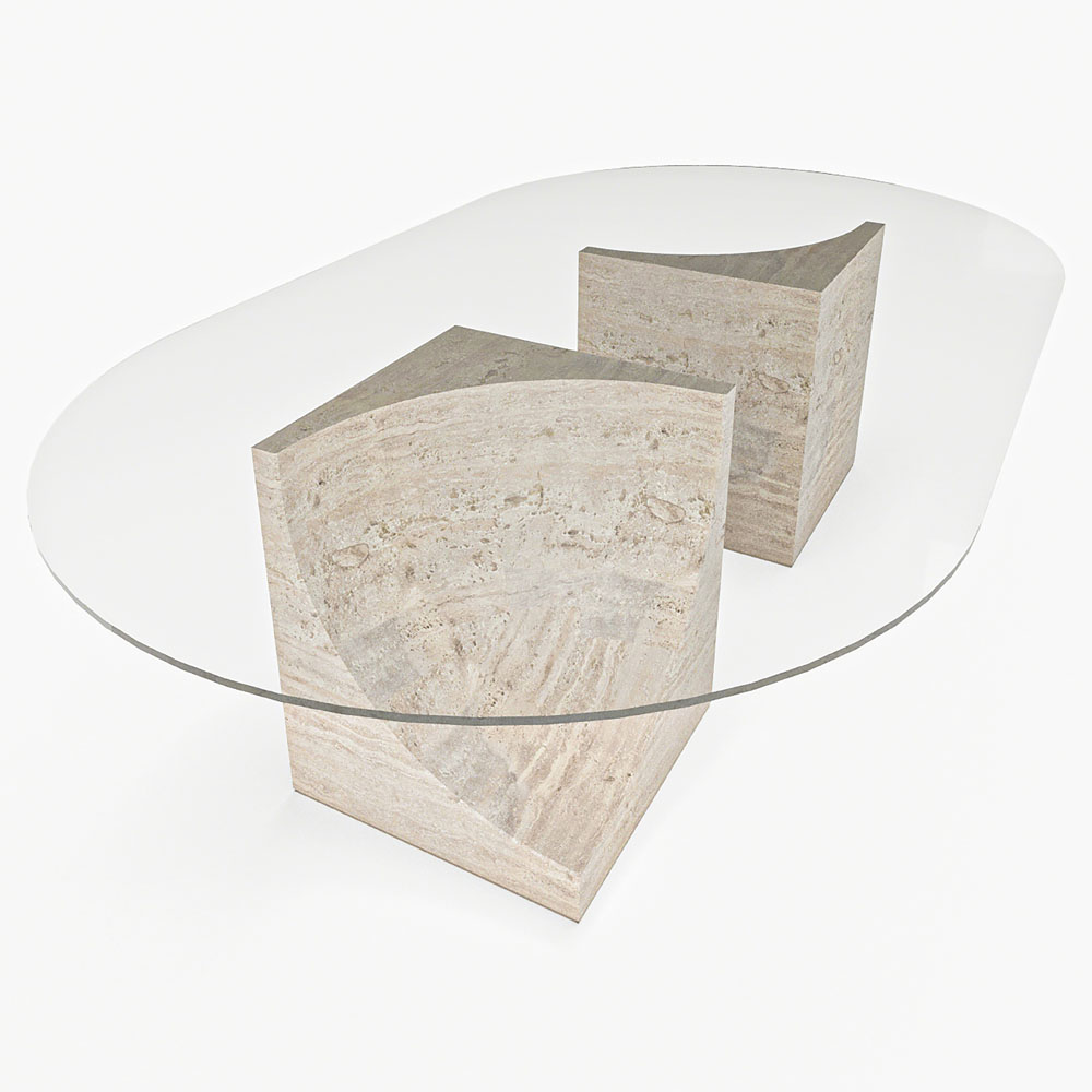 Edge Oval Center Table - Glass Top