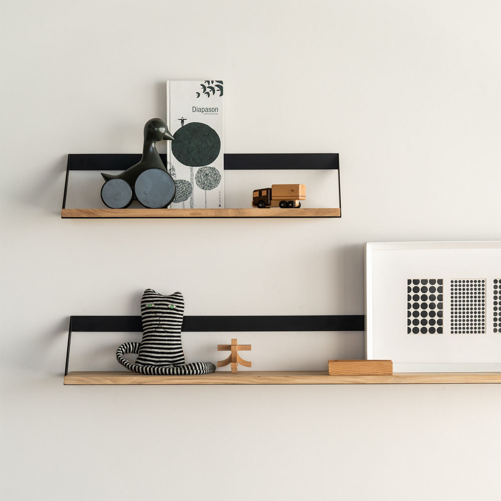 Ribbon Shelf Oak Black 55w 6 | Rouse Home