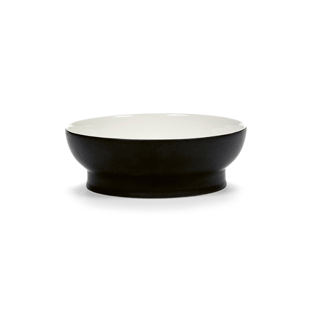 Ra Set of 4 Bowls - Black & Off White, 6.3"W