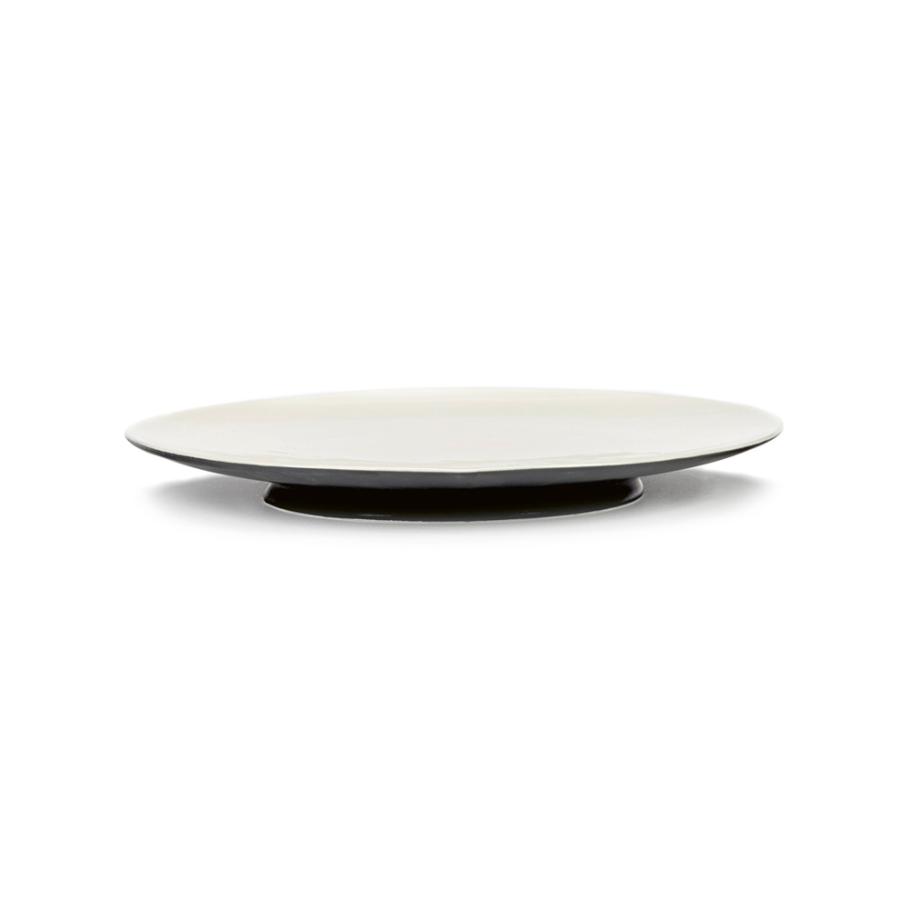 Ra Set of 4 Plates - Black & Off White, 9.45"W