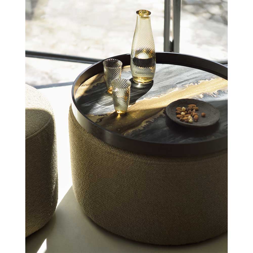 Bronze Organic Glass Tray - Round, Large