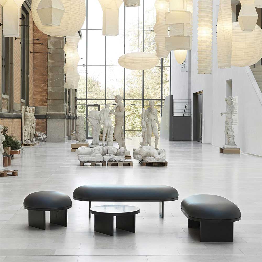 Anza Round Pouf - Black Oak