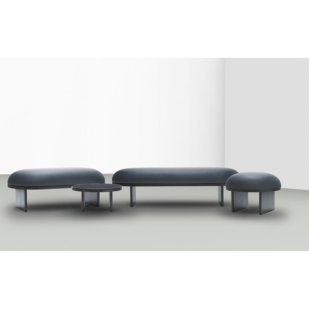 Anza Round Pouf - Black Oak