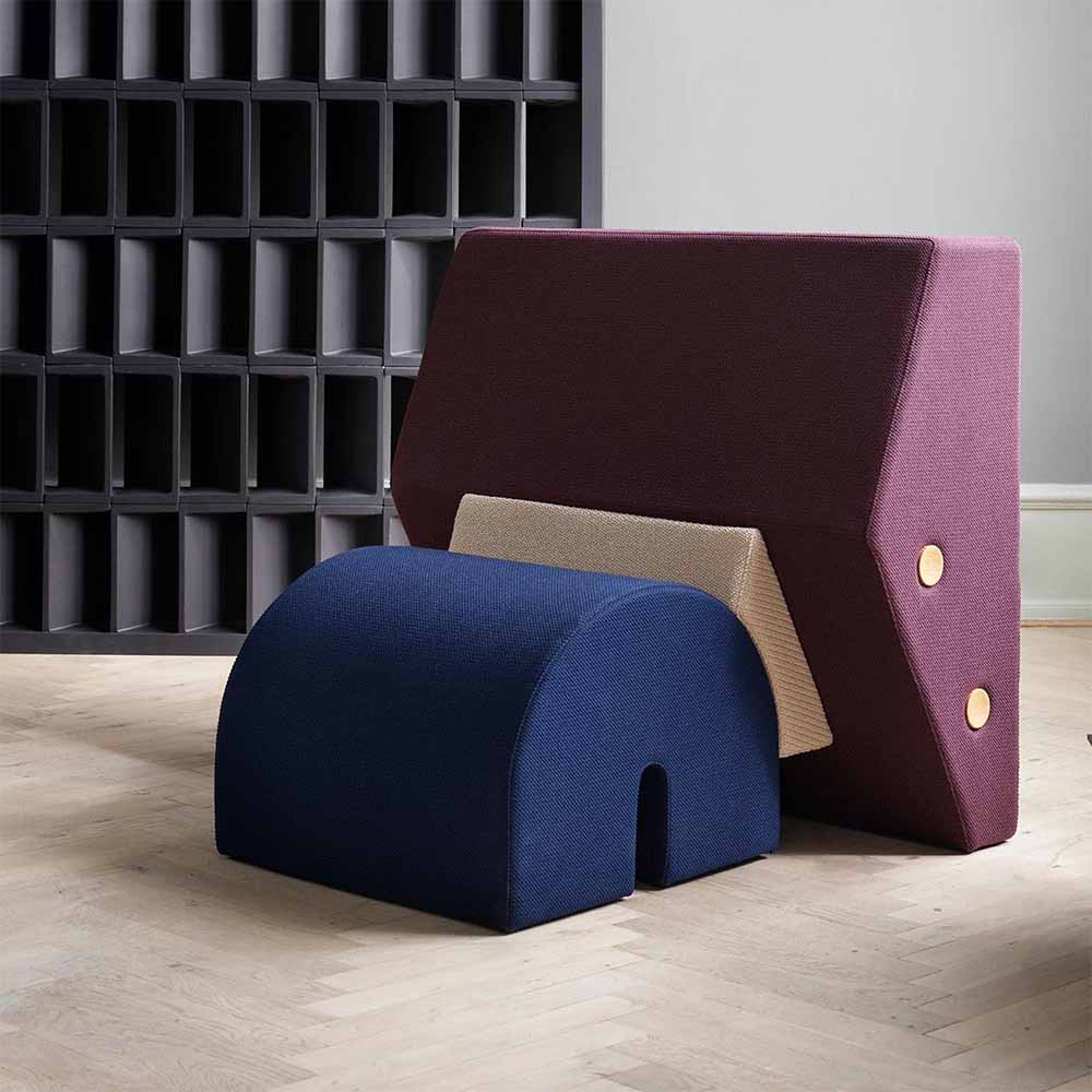 Keystone Lounge Chair - Fig Purple, Off White, Navy Blue