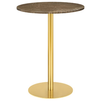 1.0 Bar Table - Brown Marble, Brass