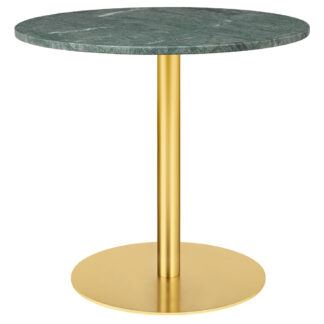 1.0 Round Dining Table - Green Marble, Brass