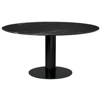 2.0 Round Dinning Table - Black Marble, Black