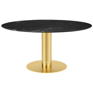 2.0 Round Dinning Table - Black Marble, Brass