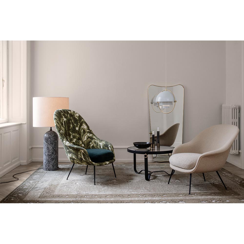 Adnet Medium Coffee Table - Black Leather