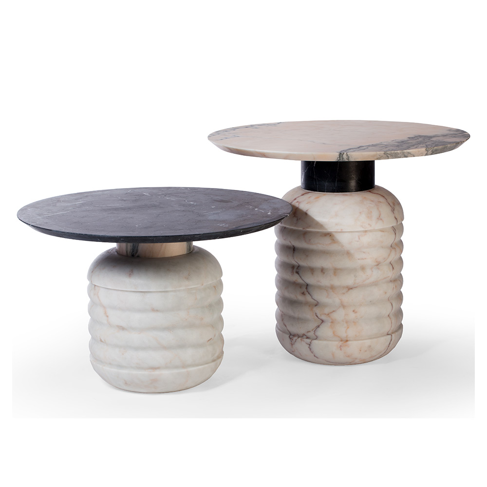Jean Marble Round Side Table - Low