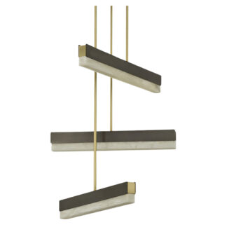 Artes Collective 600 Pendant - Bronze, Satin Brass, Honed Alabaster