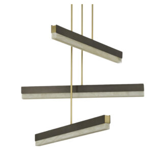 Artes Collective 900 Pendant - Bronze, Satin Brass, Honed Alabaster