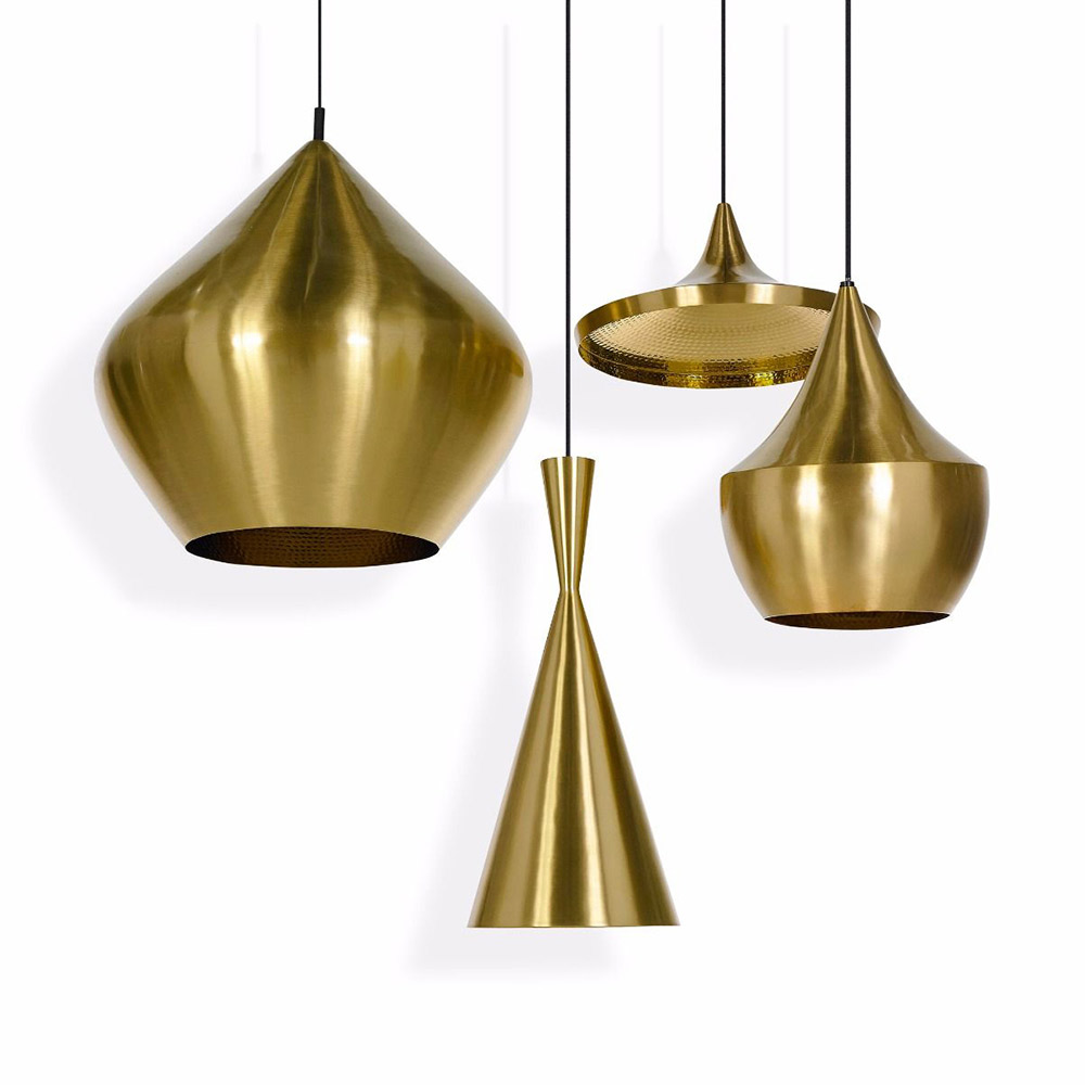 Beat Tall Pendant - Brass