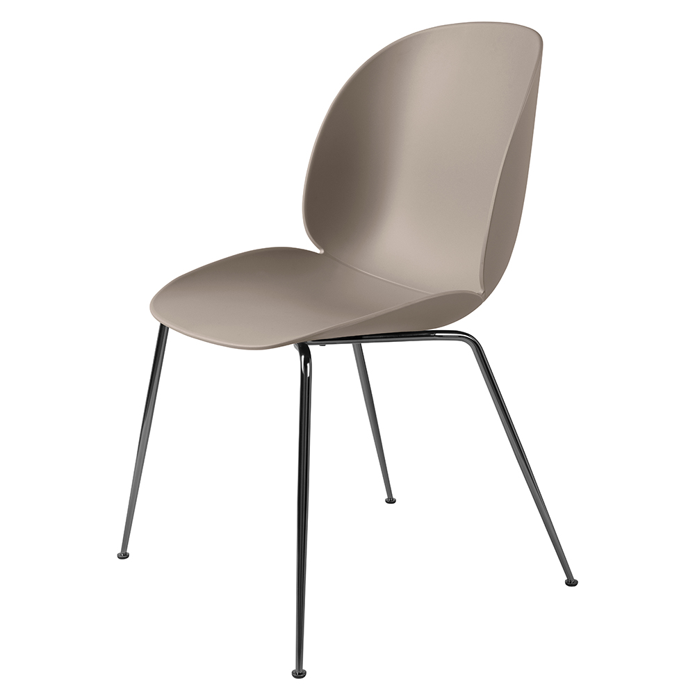Beetle Dining Chair - New Beige, Black Chrome | Rouse Home
