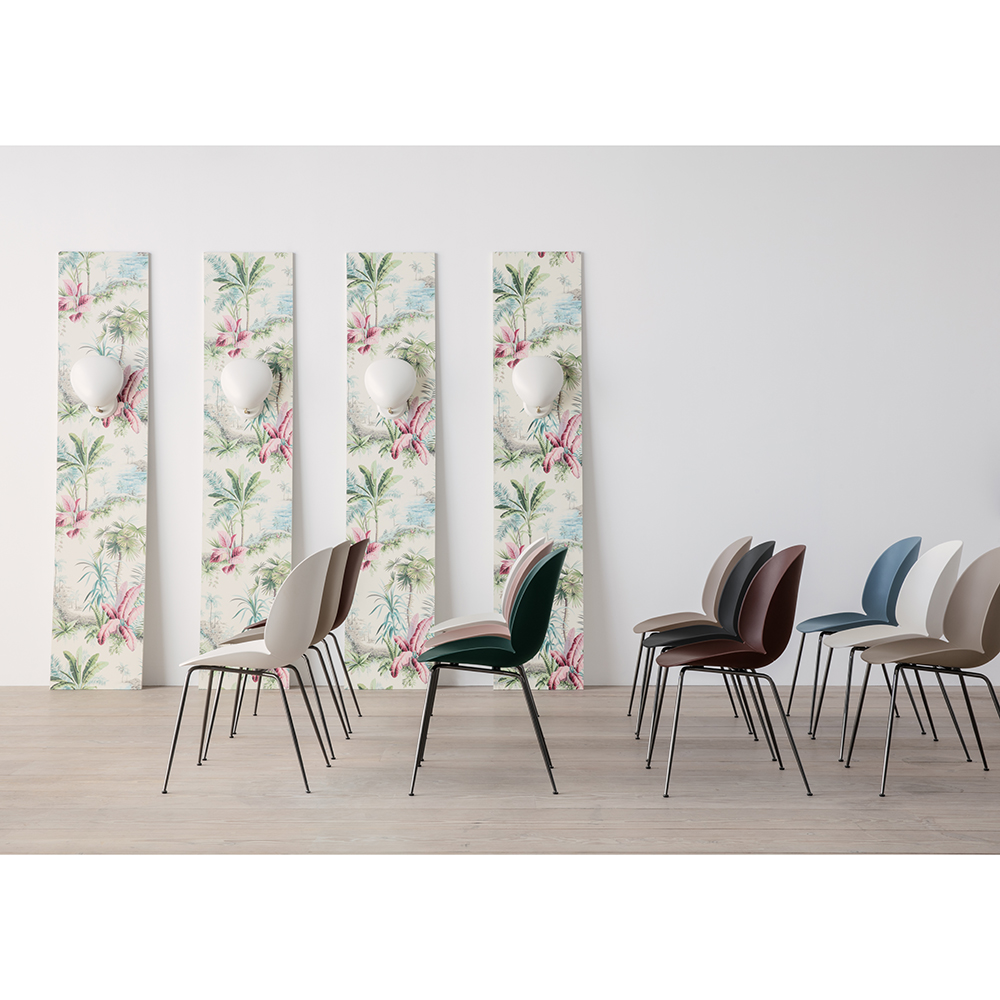 Beetle Unupholstered Dining Chair - Green, Chrome Base