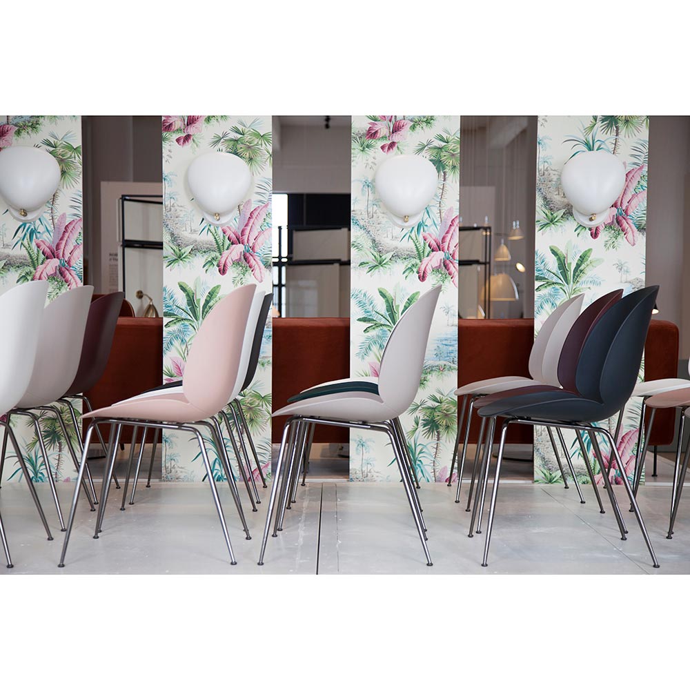 Beetle Unupholstered Dining Chair - Black, Chrome Base | Rouse Home
