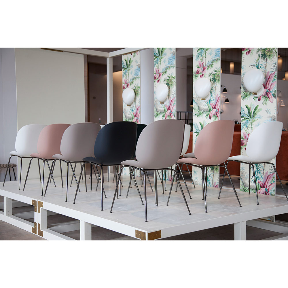 Beetle Unupholstered Dining Chair - Black, Chrome Base | Rouse Home