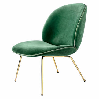 Beetle Upholstered Lounge Chair - Green, Brass Legs