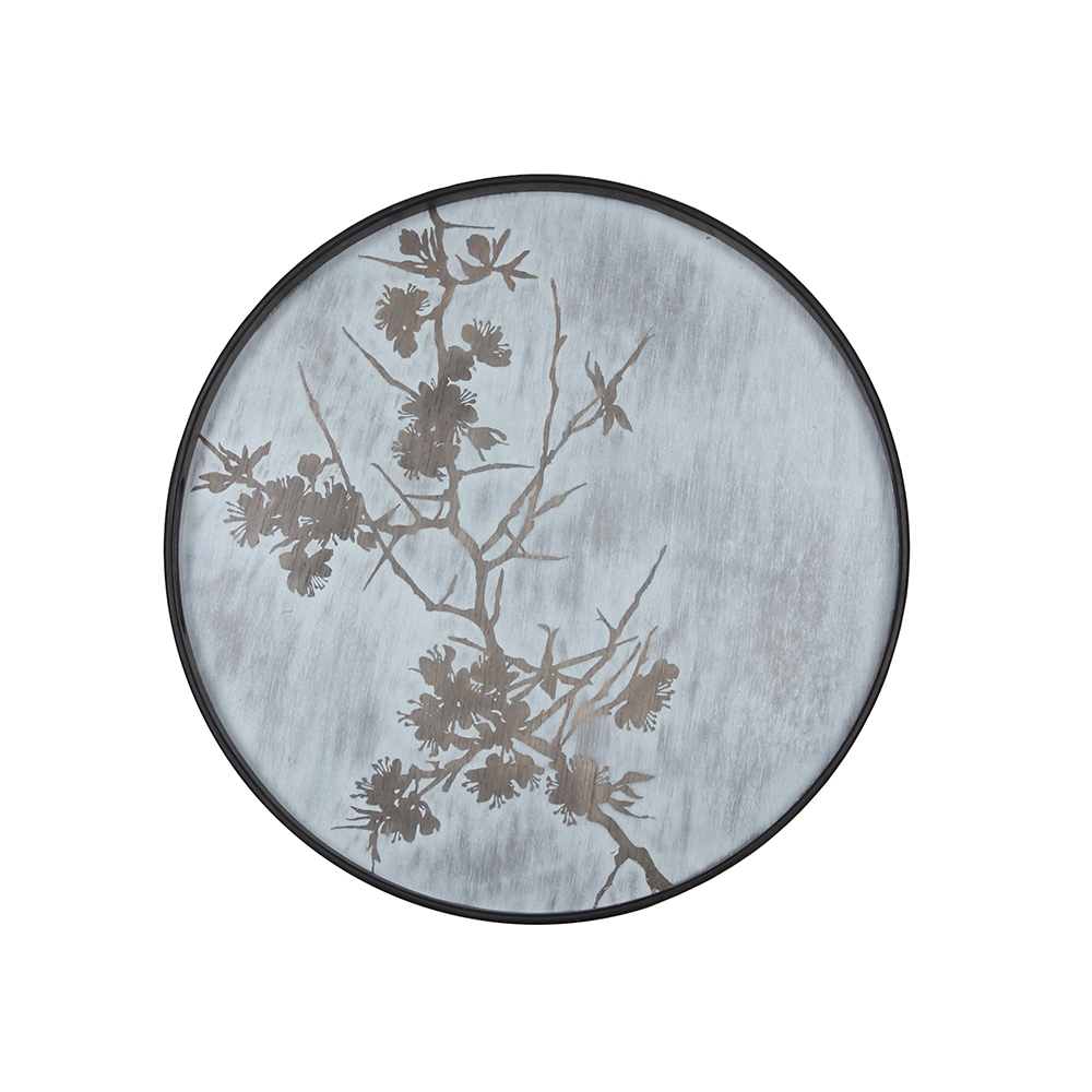 Tray Nesting Tables Low Round XL - Blossom Driftwood and White Slice