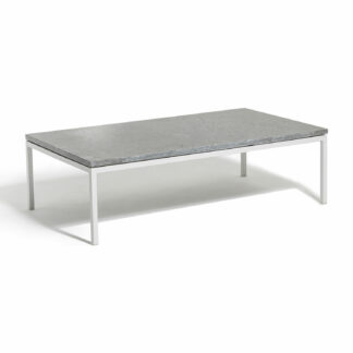 Bonan Rectangular Lounge Table - Limestone, Light Gray Frame