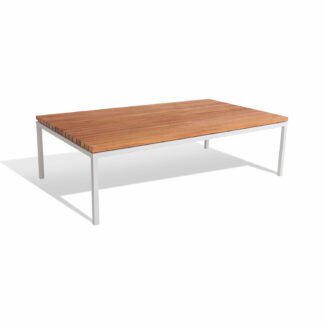 Bonan Rectangular Lounge Table - Teak, Light Gray Frame