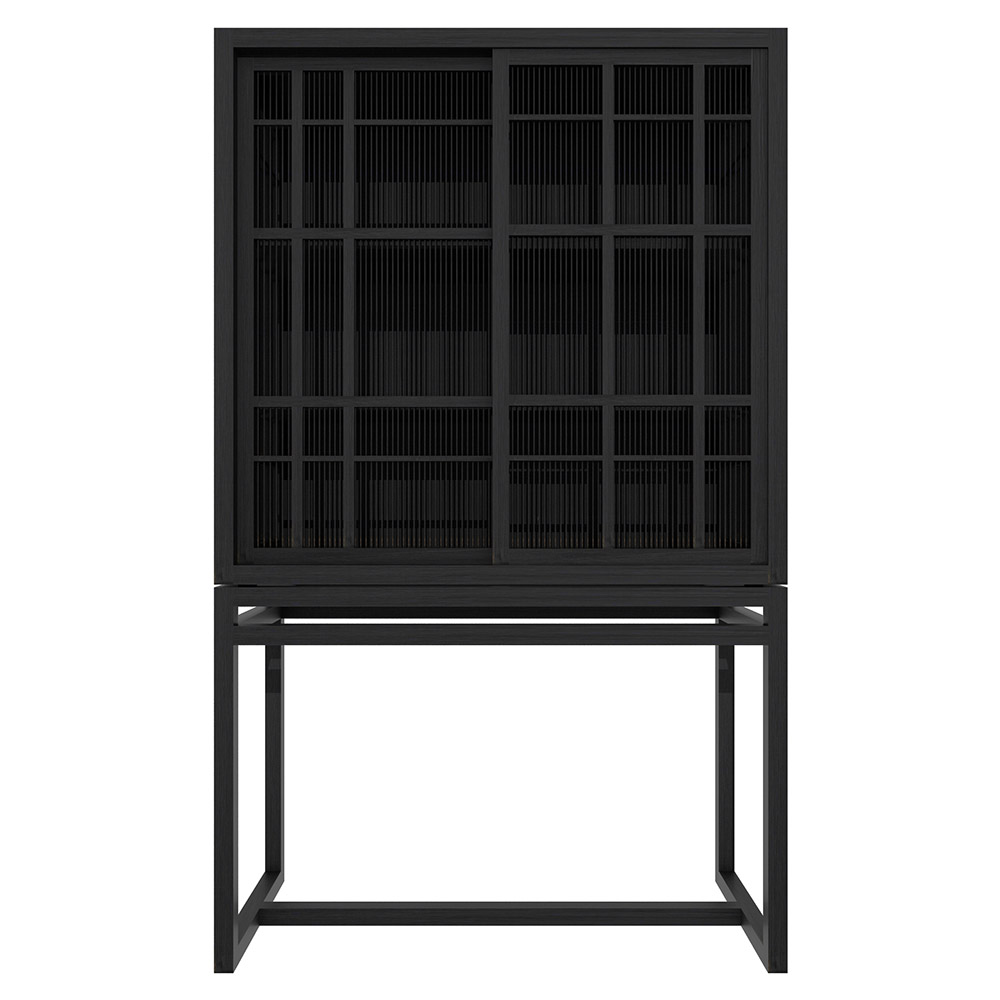 Burung 2 Doors Storage Cupboard - Black | Rouse Home