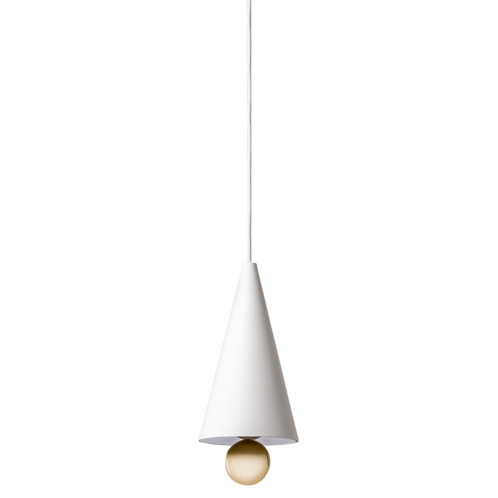 Cherry Small Pendant - White, Gold
