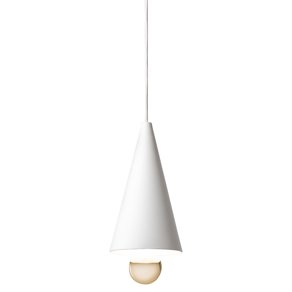Cherry Small Pendant - White, Gold