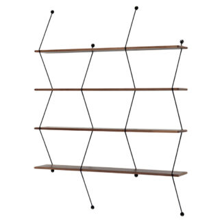 Climb Shelving System - Walnut, Black