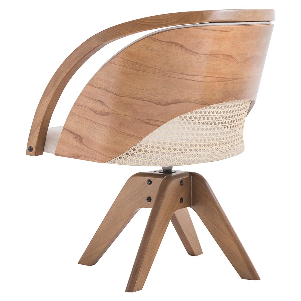 Jasmin Swivel Armchair - Natural Straw Back