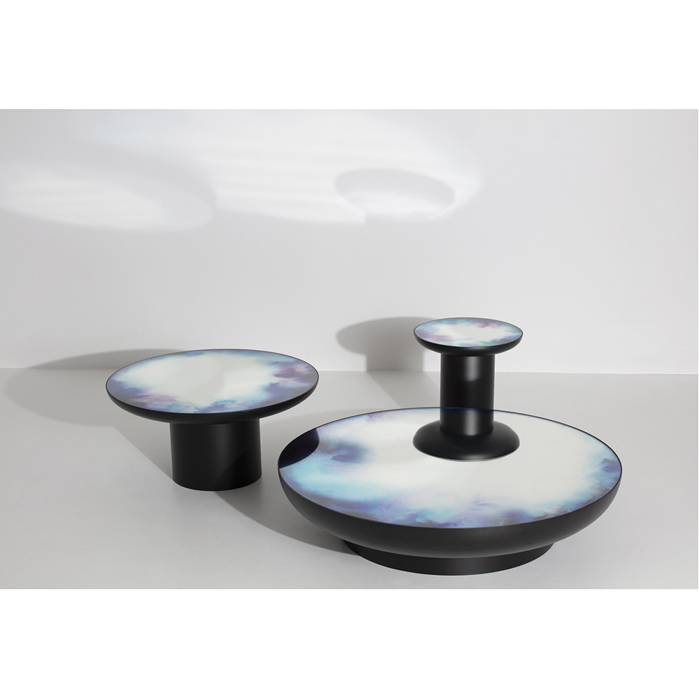 Francis Extra Large Round Mirror Coffee Table - Black