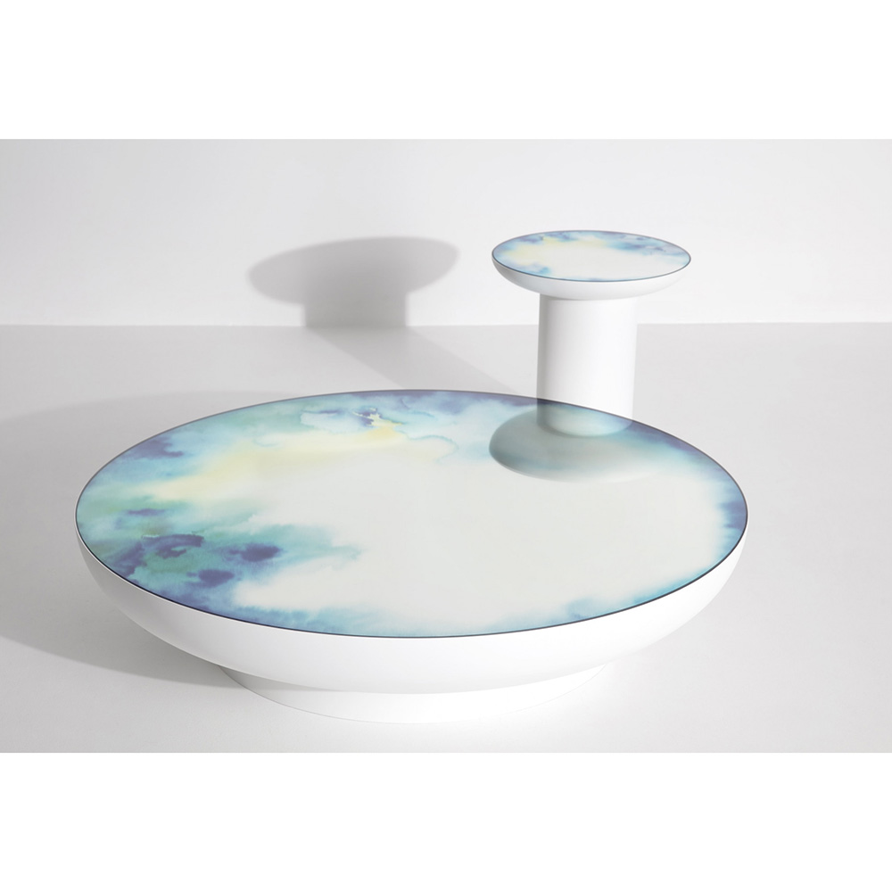 Francis Extra Large Round Mirror Coffee Table - White