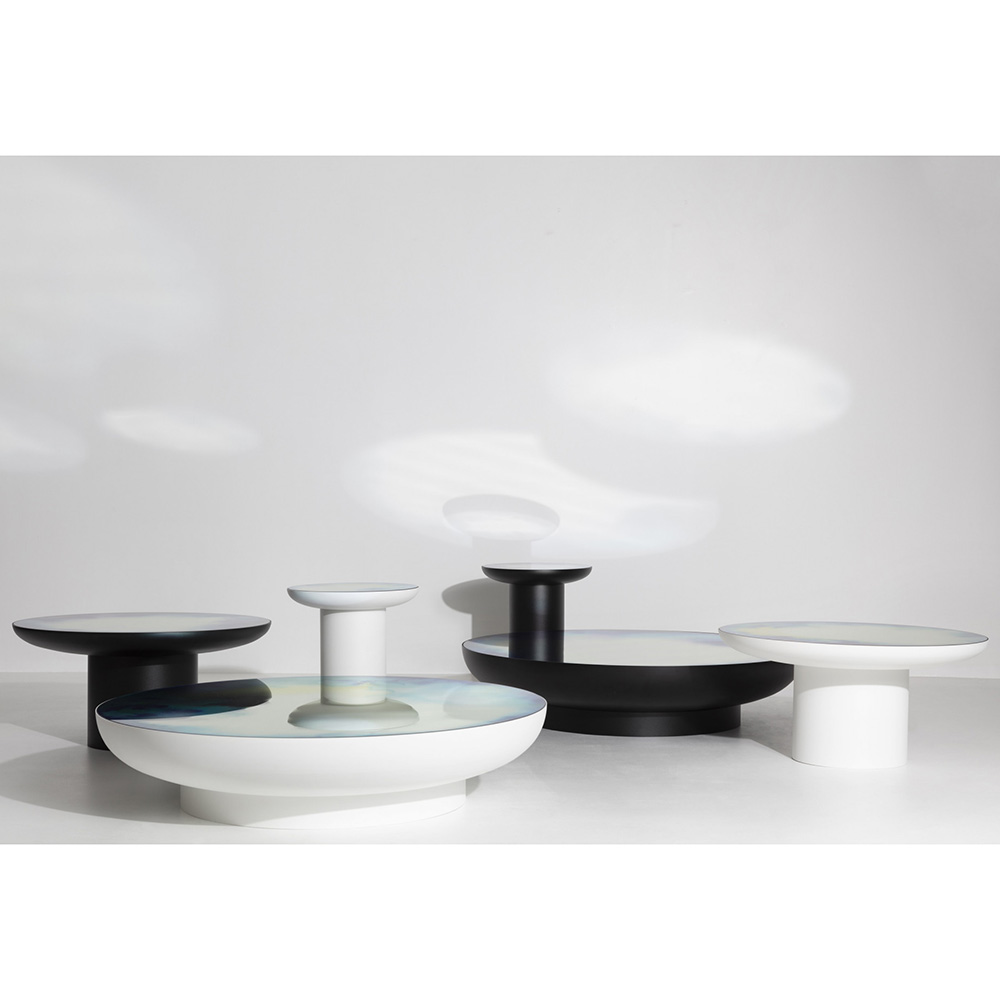 Francis Tall Round Mirror Table - Black