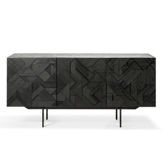 Graphic Sideboard - 3 Doors - Black Teak